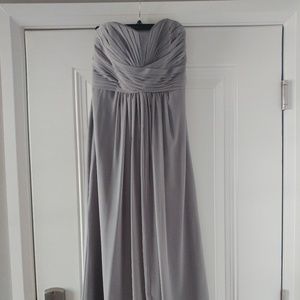 Gray, Strapless Bridesmaids or Prom Dress